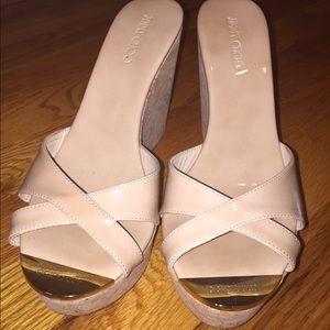 Jimmy Choo Wedges Bone Patent Leather Size 8